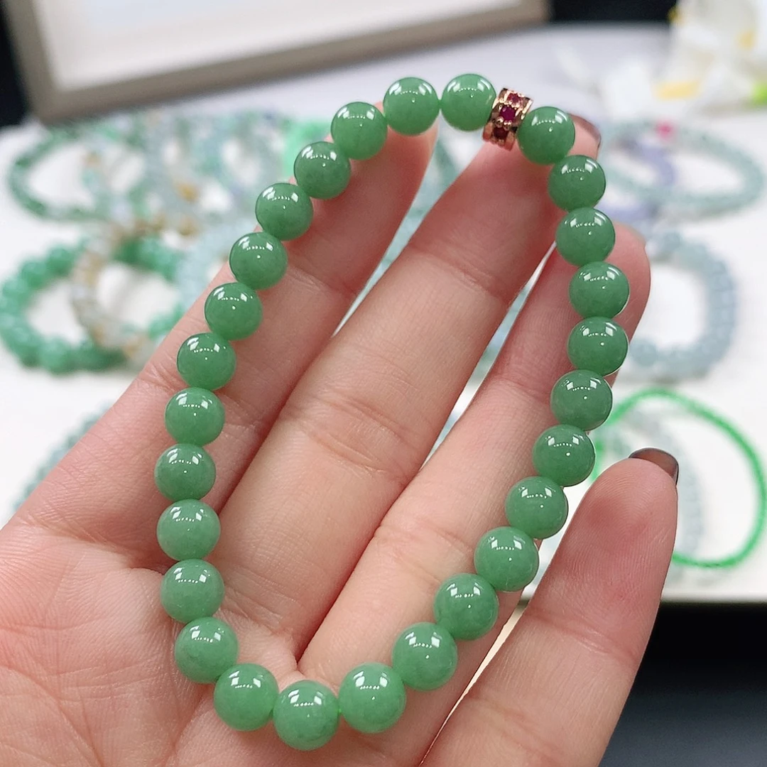 翡翠未镶嵌手链6.4mm