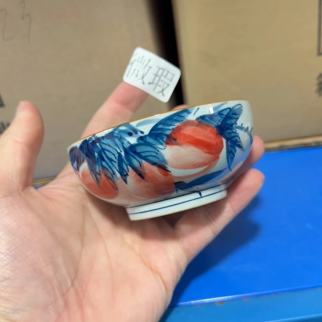 釉下手绘茶具微瑕