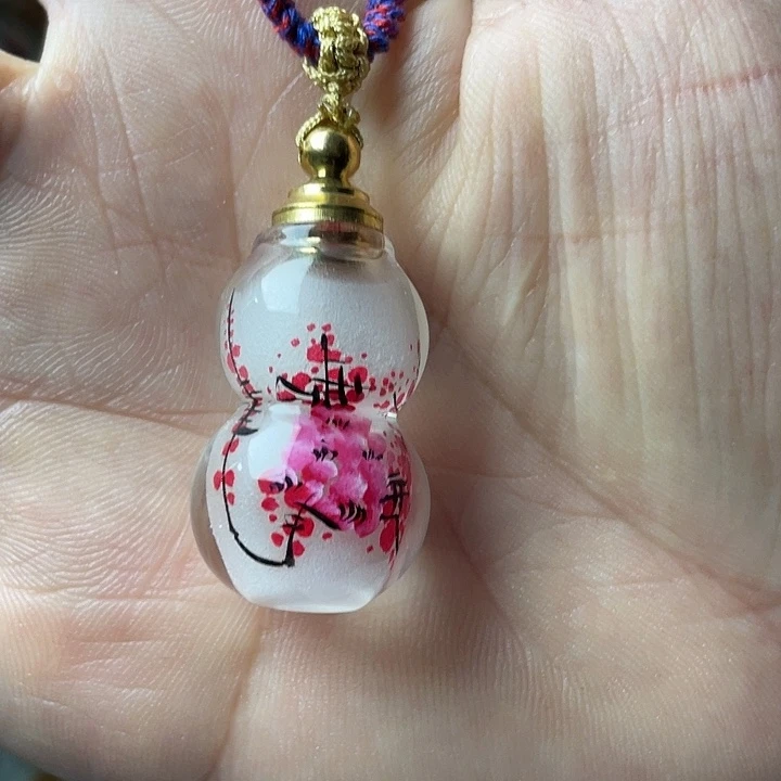 有机玻璃内画鼻烟壶小葫芦吊坠
