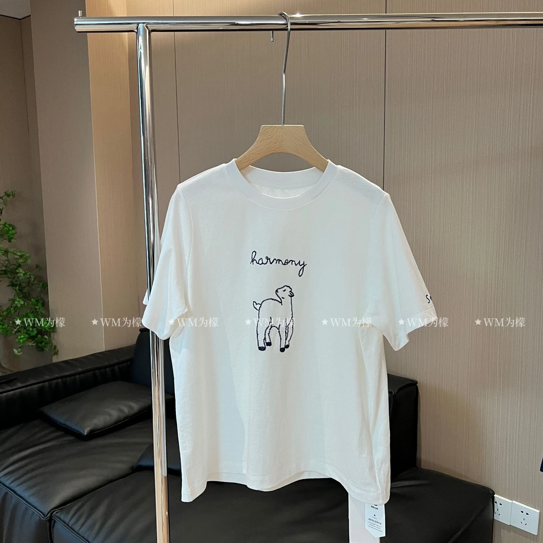 WMeng.【小羊】韩货立裁显瘦A字版棉麻质感白TJS-T-25040802