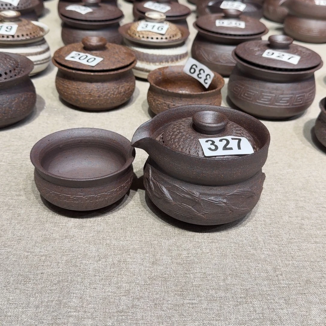 茶具粗瓷茶具素色盖碗