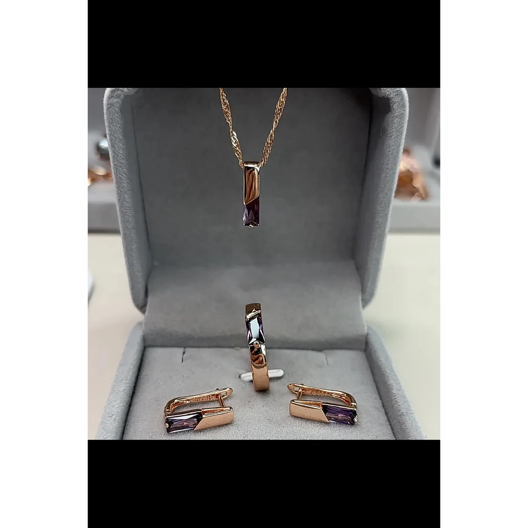 钛钢项链 钛钢 铜合红金色套装102