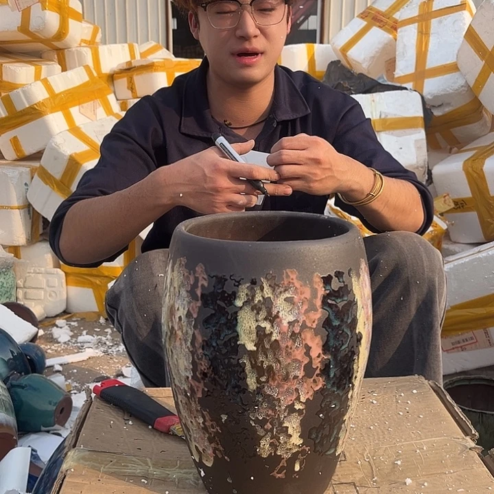 紫砂花盆宜兴紫砂粗陶花盆18/28