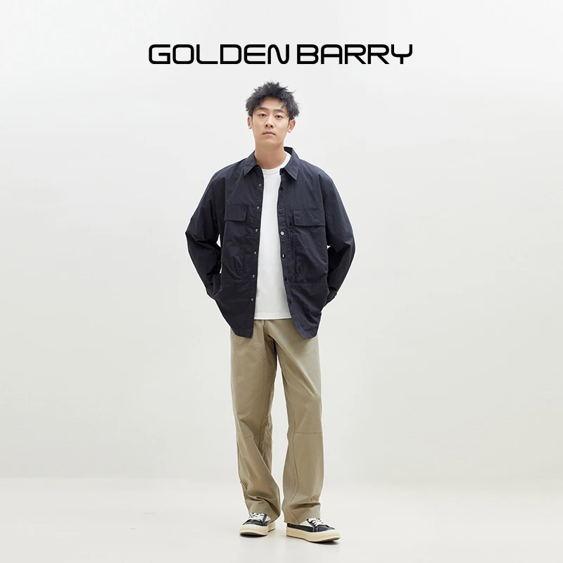 GOLDENBARRY|212576男女工装风休闲长袖衬衣