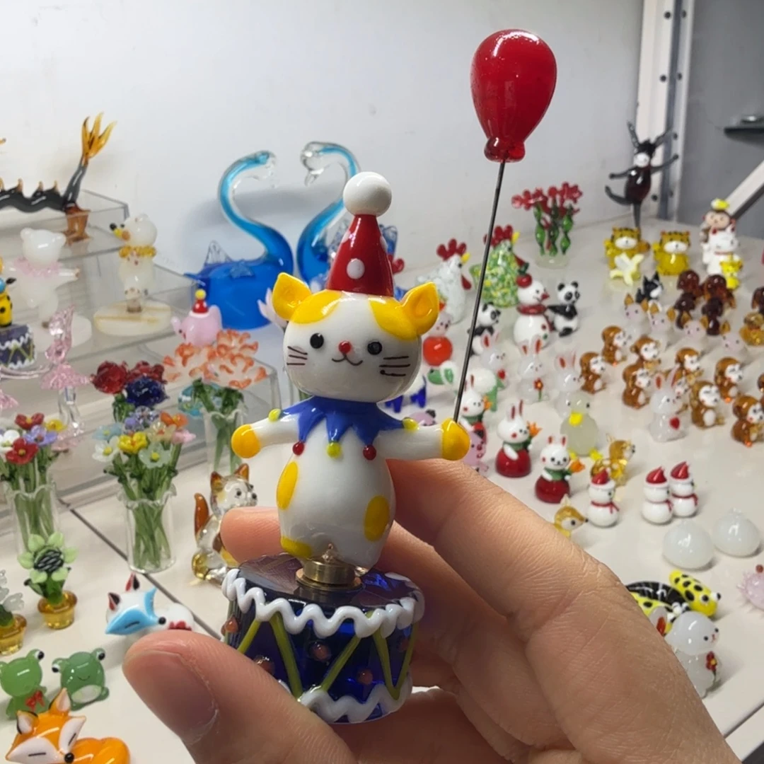 手工艺品琉璃旋转小猫