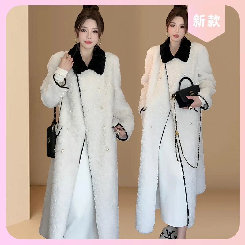 保暖皮毛一体毛毛长款外套女2025秋冬新款冬季加厚爆款上衣