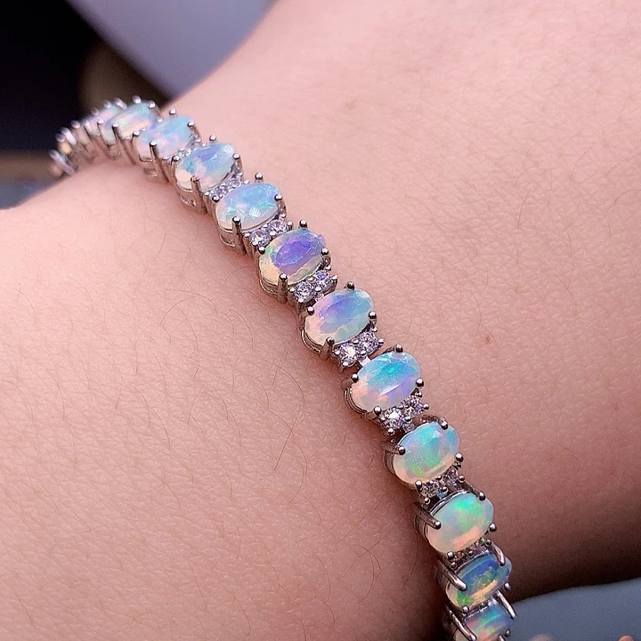 欧泊银S925镶嵌手链3668