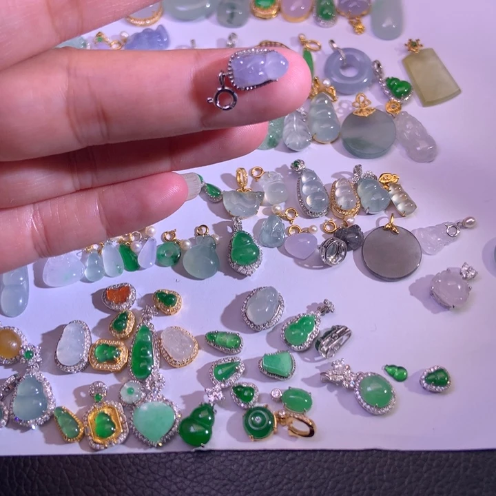 翡翠银S925镶嵌颈饰