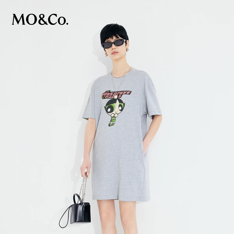 MOCO夏季珠片绣印花连衣裙MBC2DRS031
