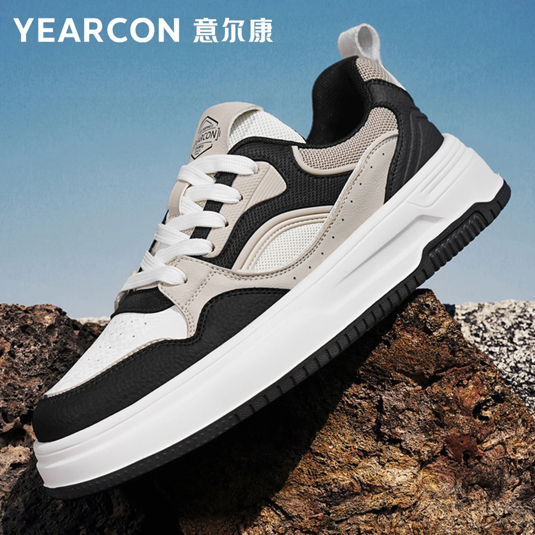 YEARCON/意尔康休闲皮鞋板鞋透气百搭潮鞋秋季低帮爆款网面4855