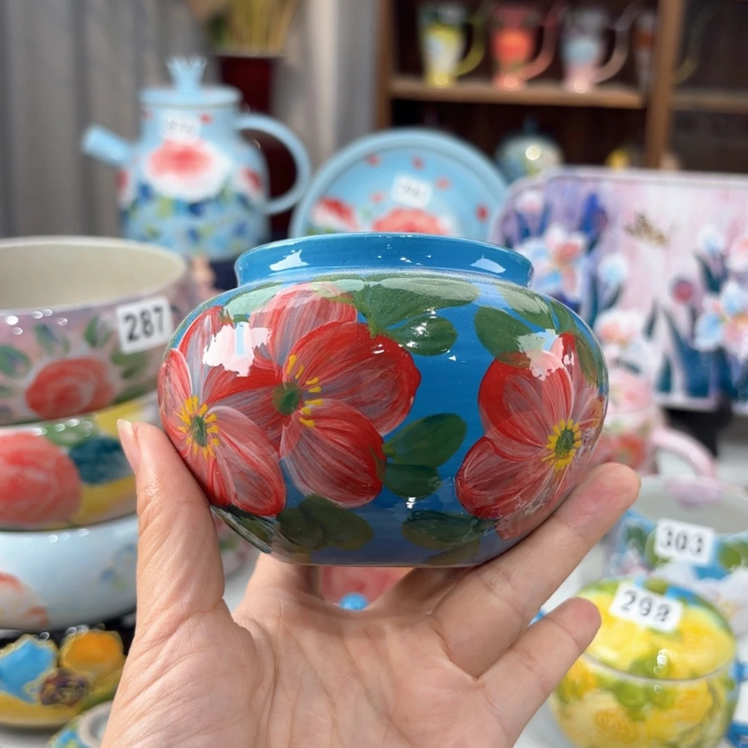 景德镇手绘高温釉下彩陶瓷茶具