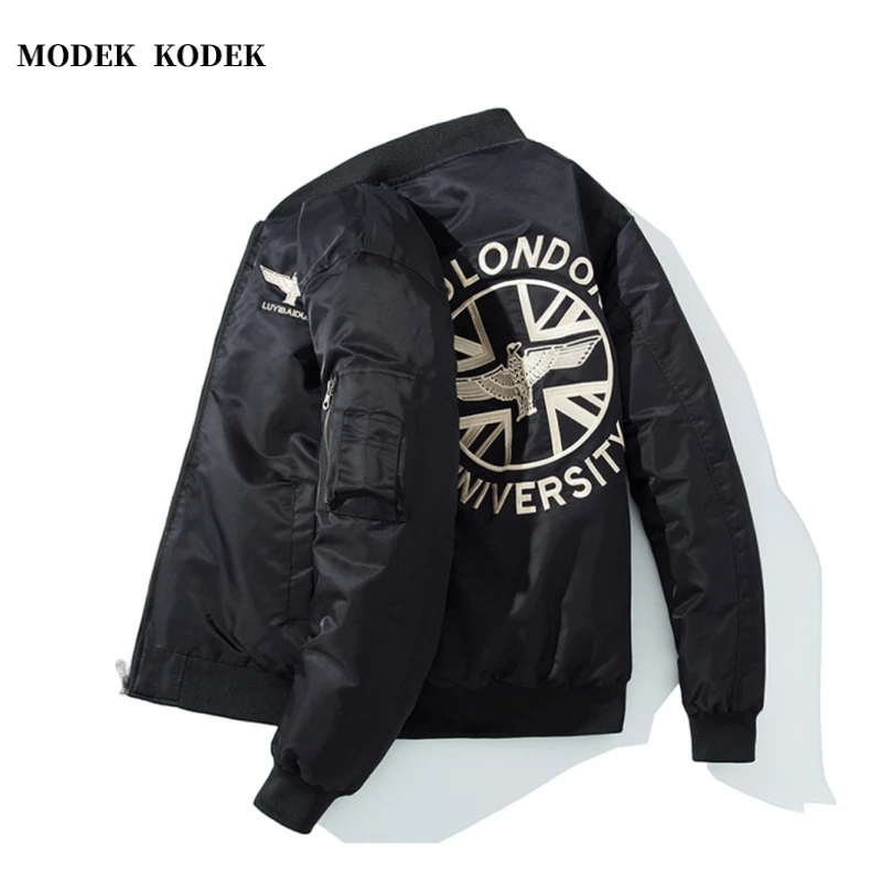MODEK KODEK新款潮牌刺绣棒球领薄棉夹克男士长袖棉服休闲男外套