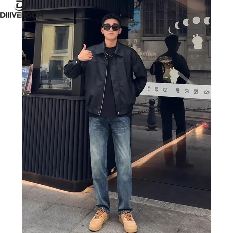 美式高街轻奢痞帅牛仔裤男春秋款搭配慵懒风百搭裤子宽松直筒长裤