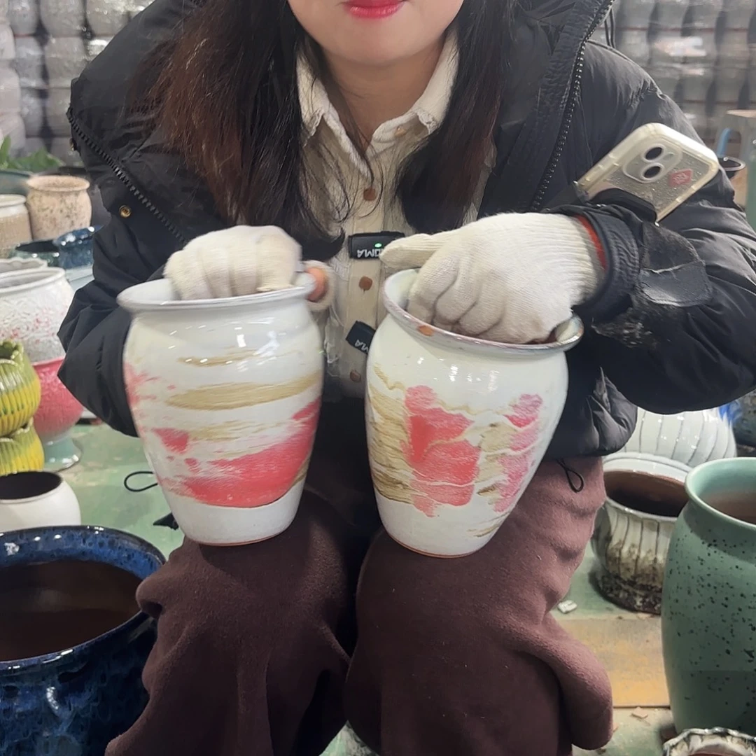 正品两个高18/12红陶