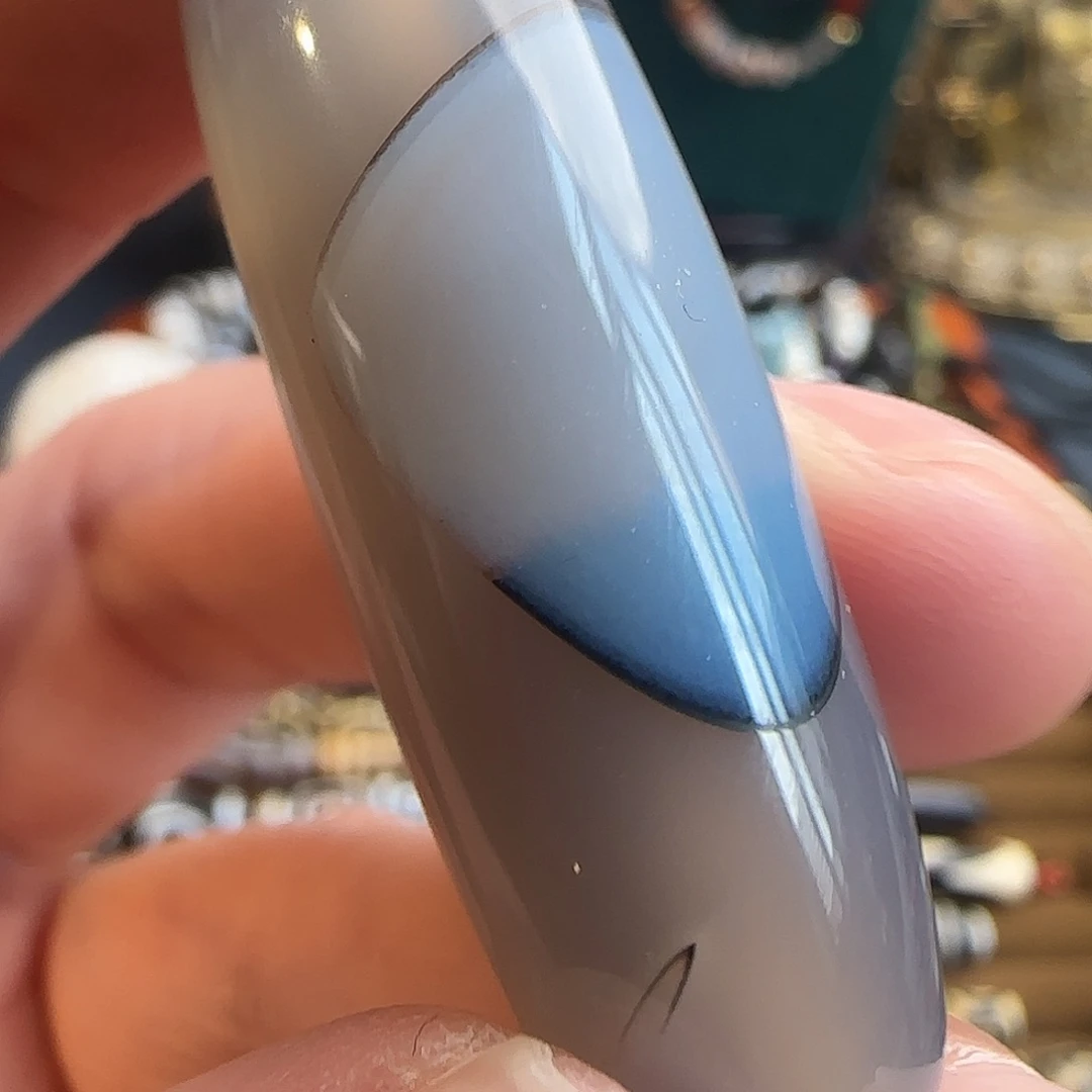 玛瑙/玉髓合金颈饰紫罗兰玛瑙带眼睛39x13