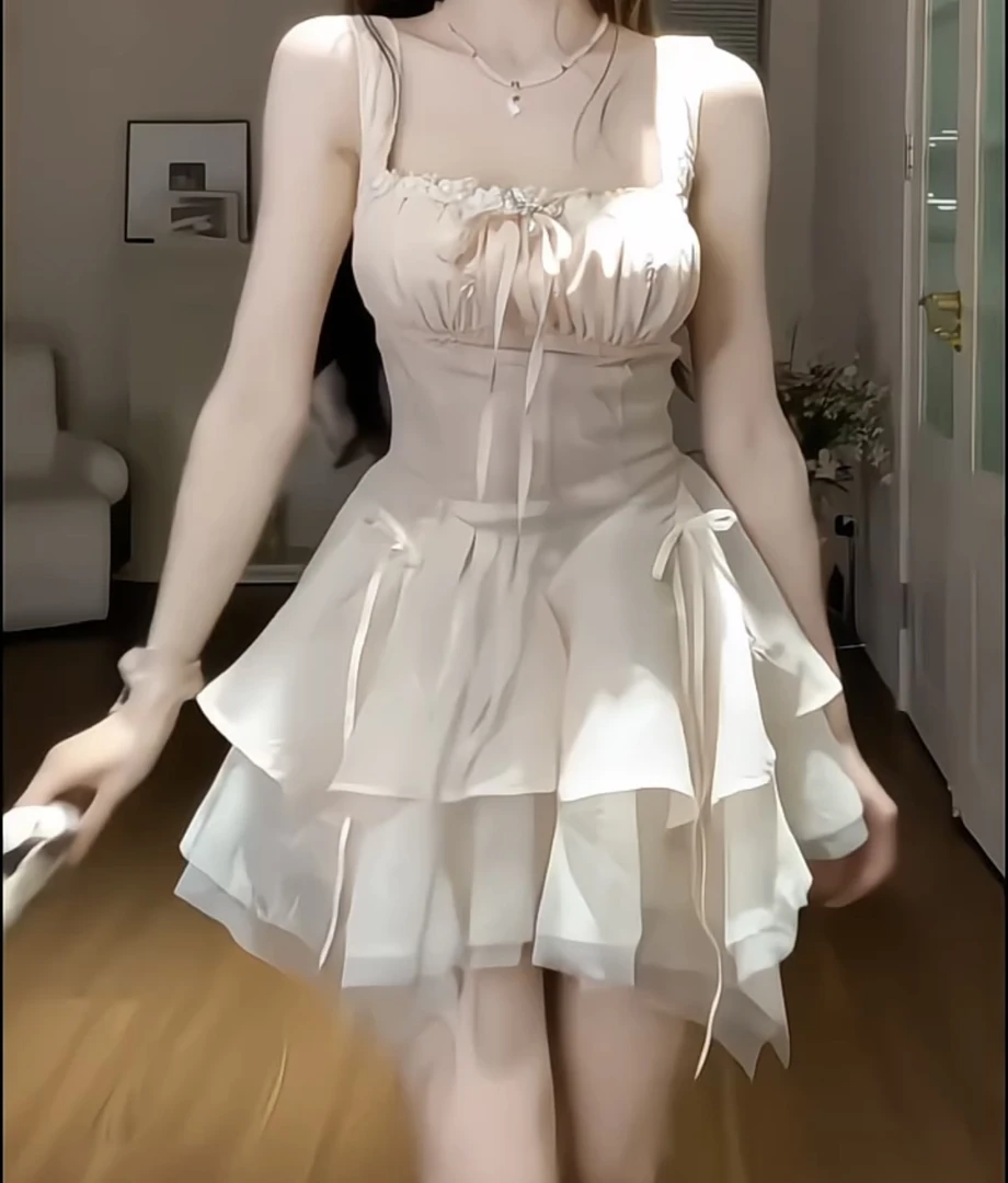 粉黛甜心 夏季新款纯欲风甜美公主风温婉大方洋气收腰显瘦连衣裙