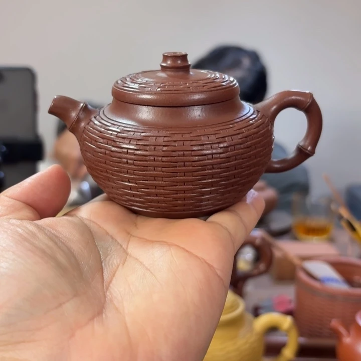 紫砂茶壶柿圆底槽清