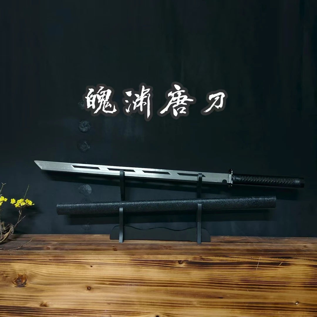 正宗龙泉高锰钢一体龙骨锻打未开刃唐横刀适合收藏的冷兵器未开刃