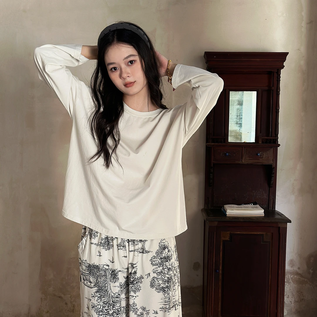 及好睡衣女春秋季长袖一体带胸垫家居服纯棉宽松可外穿高级感套装