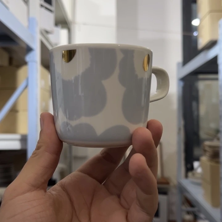 marimekko灰金200ml咖啡杯