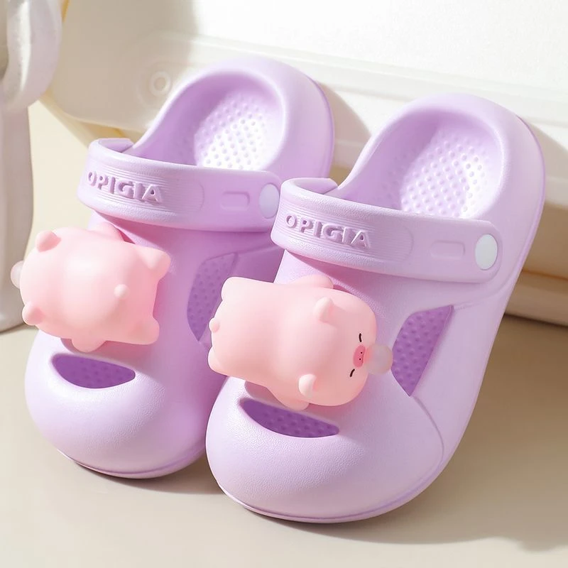 儿童拖鞋男女中小童EVA洞洞鞋居家外穿洗澡防滑网红泡泡熊猫凉鞋