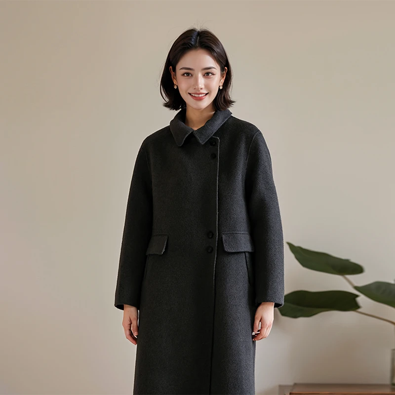 【佐】奈●100~羊毛宽松经典双面呢大衣2025冬商场撤柜七号铺女装