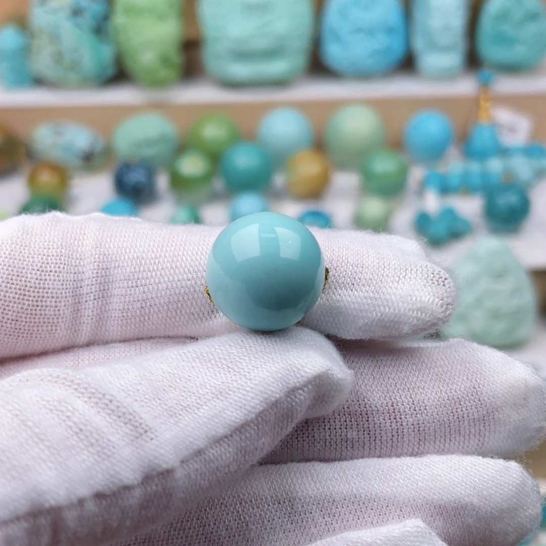 未镶嵌绿松石珠宝奇石14.7mm