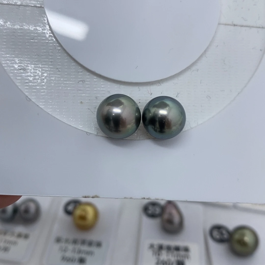 海水珍珠未镶嵌颈饰10-11mm 大溪地 灰绿色 很亮59