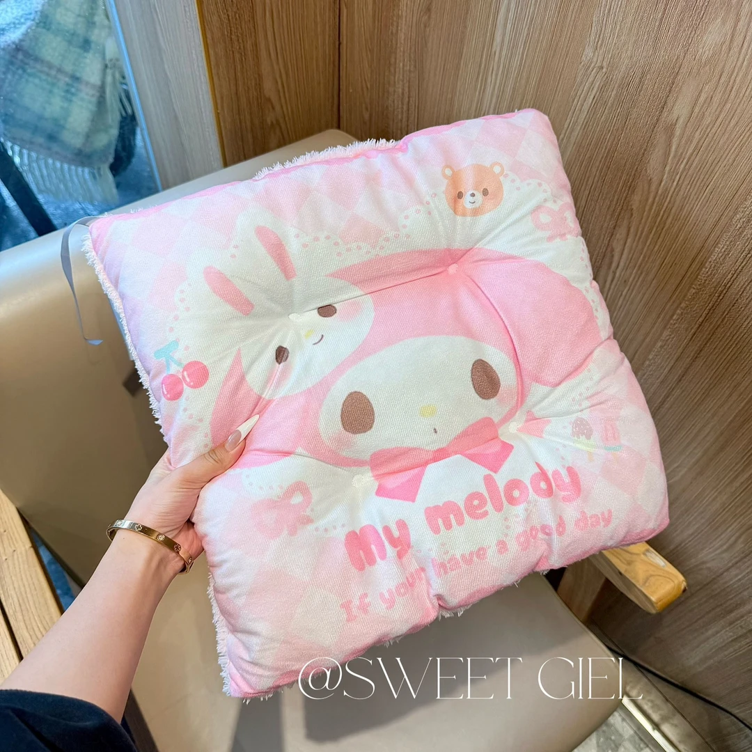 原创MyMelody粉色兔子可爱抱枕少女心卧室装饰枕靠垫宿舍座椅坐垫