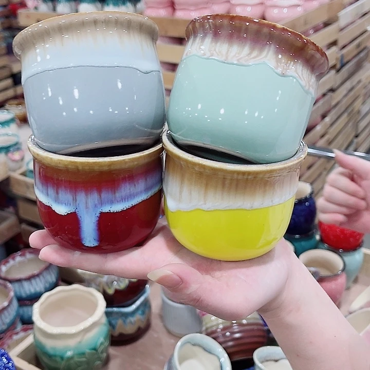 有孔，凑10元包邮陶瓷花盆发货！