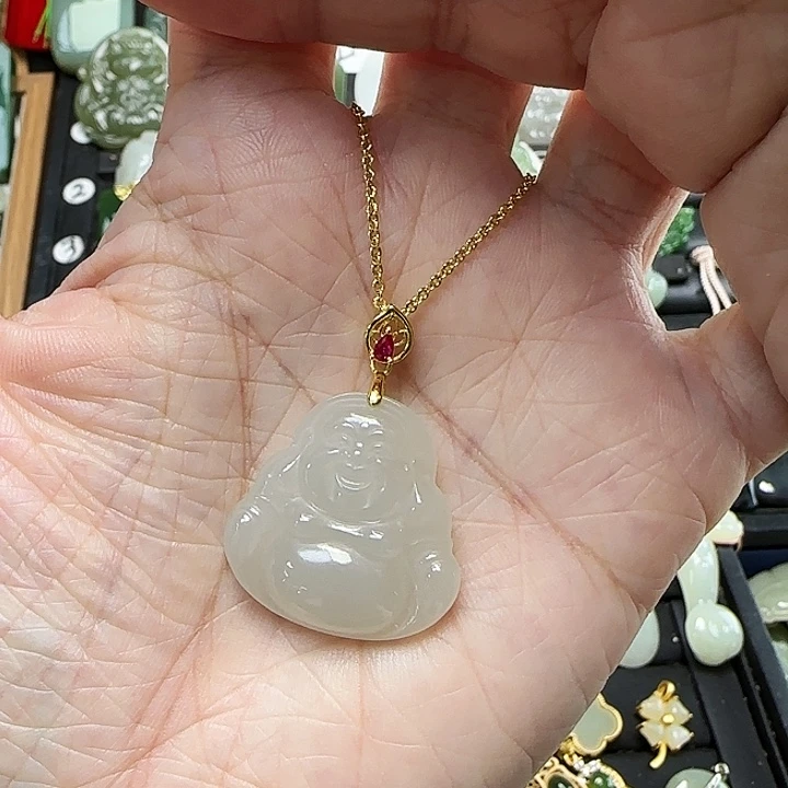 颈饰银S925镶嵌和田玉