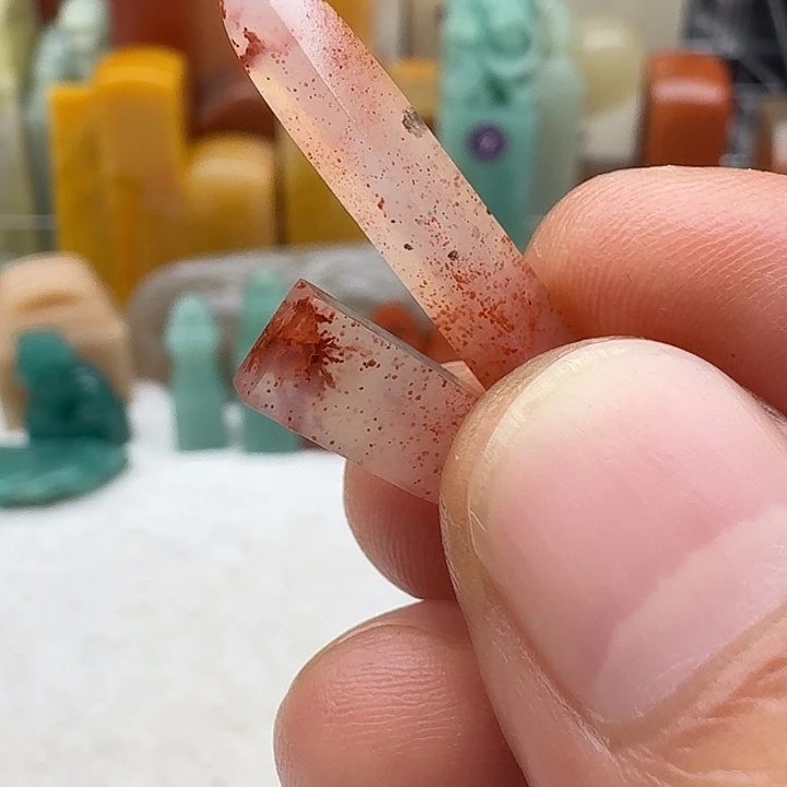 寿山石印石老挝玻璃底桃花（注意尺寸）