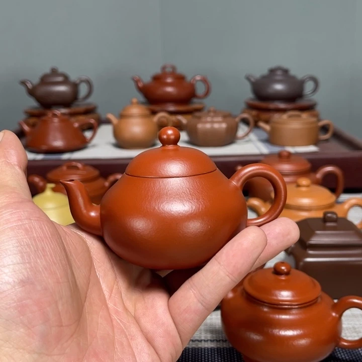 用***6茶壶紫砂朱泥全手梨型120cc