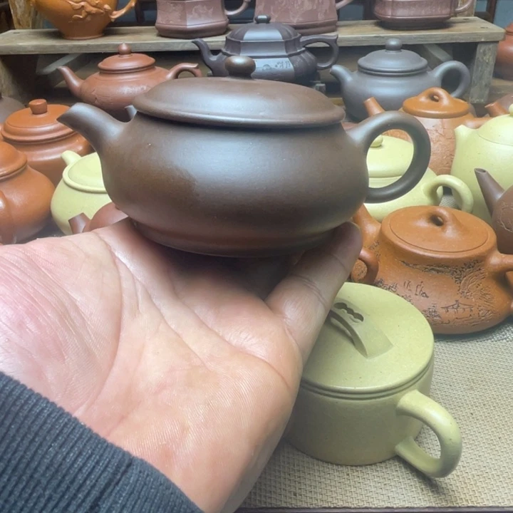 茶壶段泥宜兴紫砂壶半手工制作，130cc