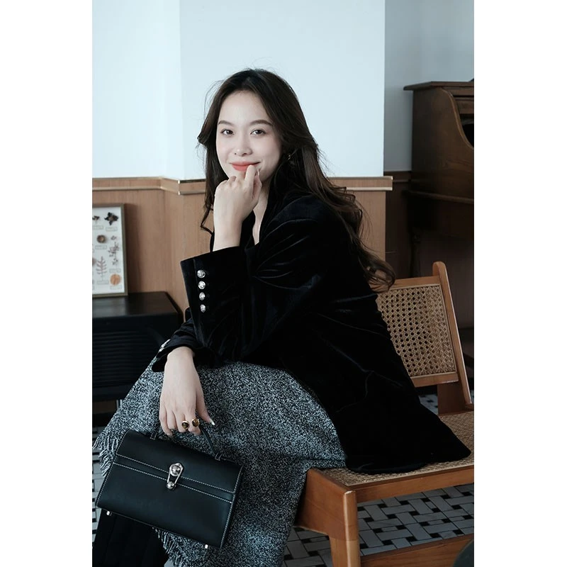 【特价捡漏】夜宴丝绒西装华丽复古扣廓形通勤西服外套美洋MEIYANG