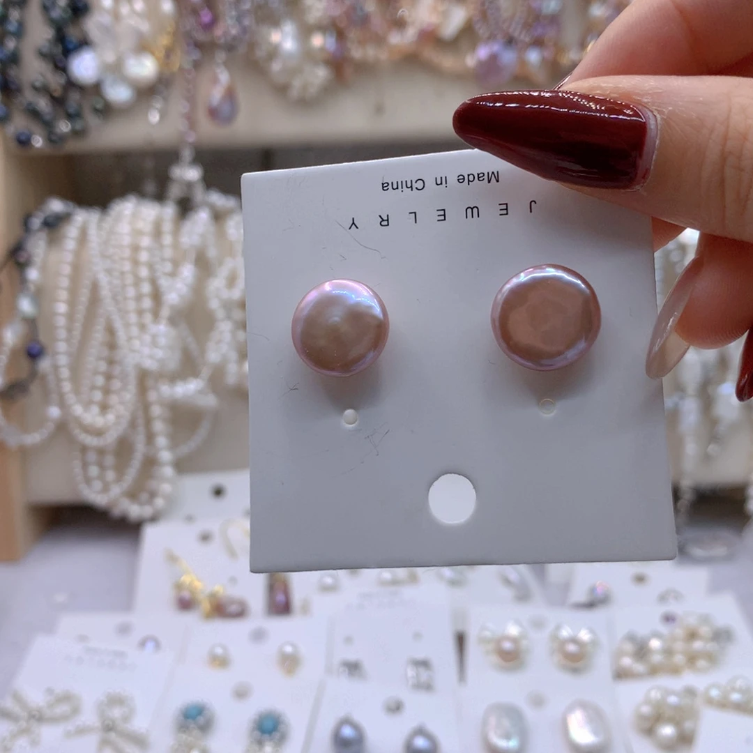 淡水珍珠耳饰银S925镶嵌