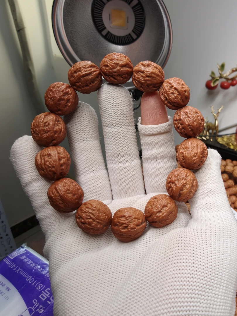 橘皮蚂蚁小顺纹小金豆核桃手串18mm