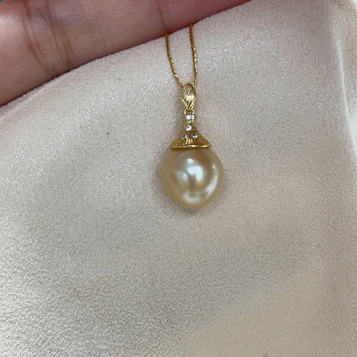 银S925镶嵌吊坠(不含链)海水珍珠11-12mm16号