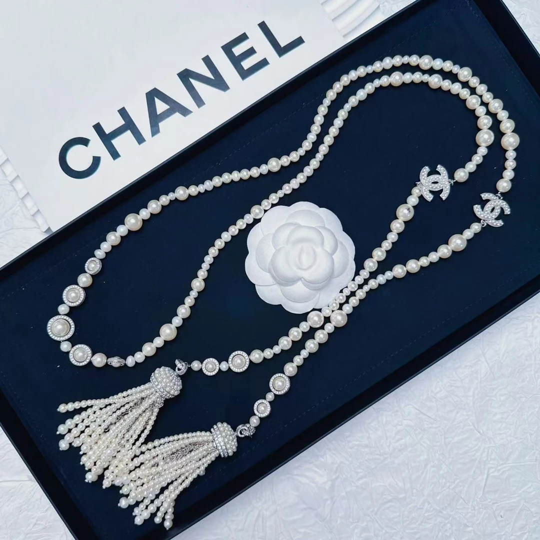 95新 Chanel/香奈儿 柚礼中古/香奈儿流苏珍珠项链LZ502261