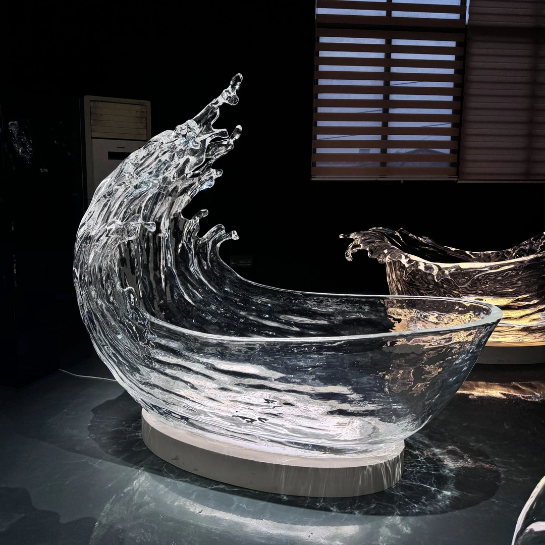 【本尼家】TY106现代轻奢铂晶《海浪欢腾》浴缸高级感家用泡澡沐浴盆