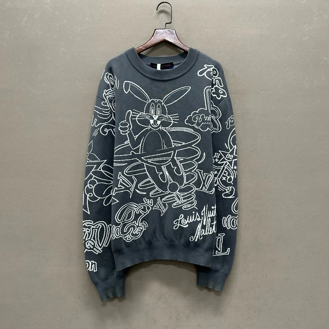 90新 LouisVuitton/路易威登 兔八哥刺绣针织卫衣 M码 ys001238
