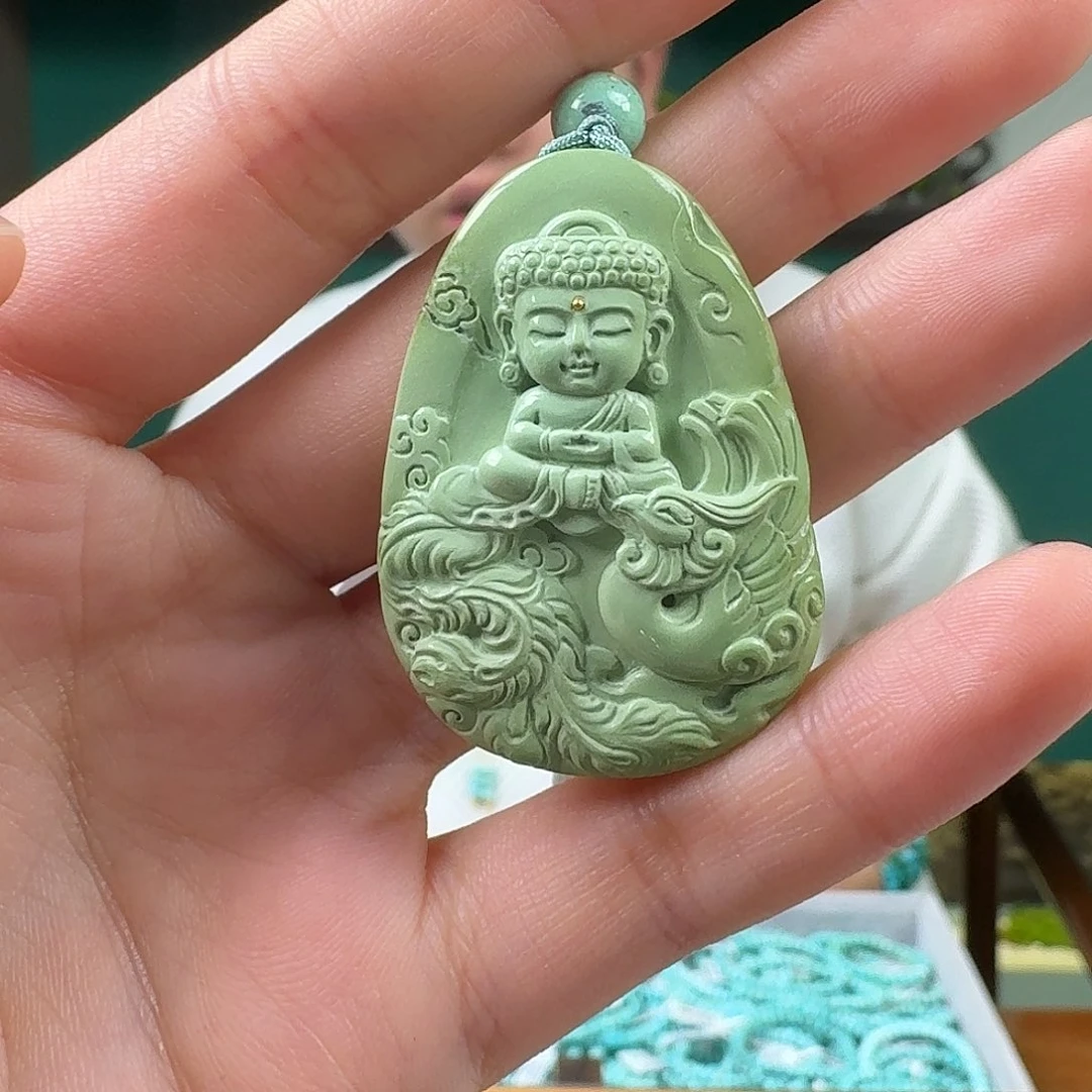 绿松石未镶嵌挂件