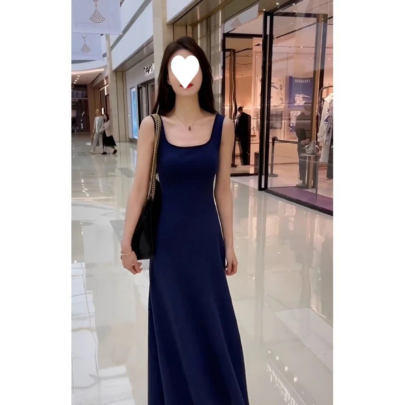 法式高级感无袖吊带连衣裙子女夏季2025新款气质显瘦收腰背心长裙