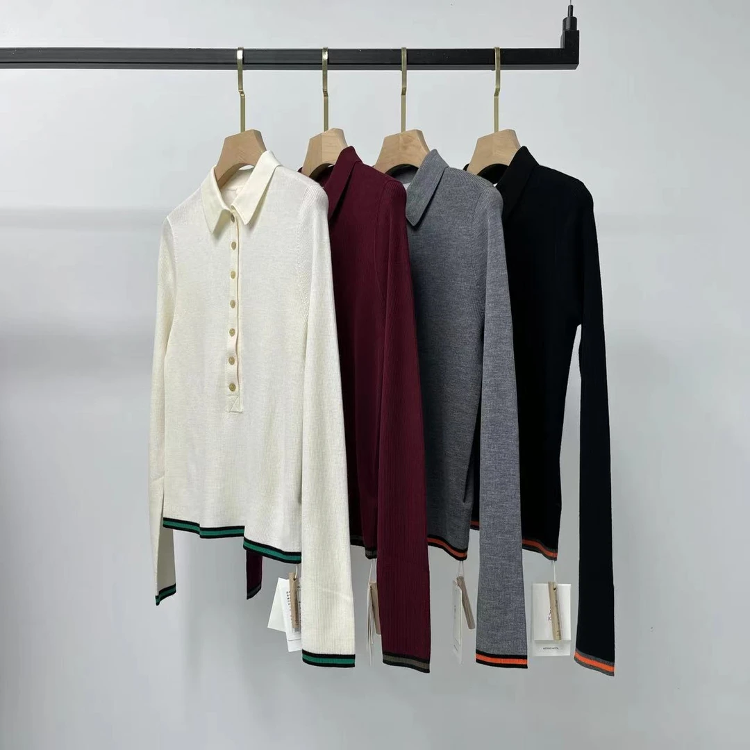 翻领套头针织衫GS2407378