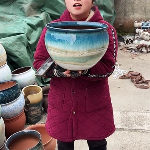 口30高21瑕疵口裂盆子