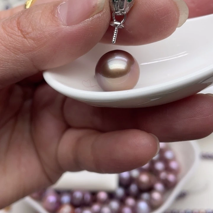 淡水珍珠吊坠(赠链)银S925镶嵌