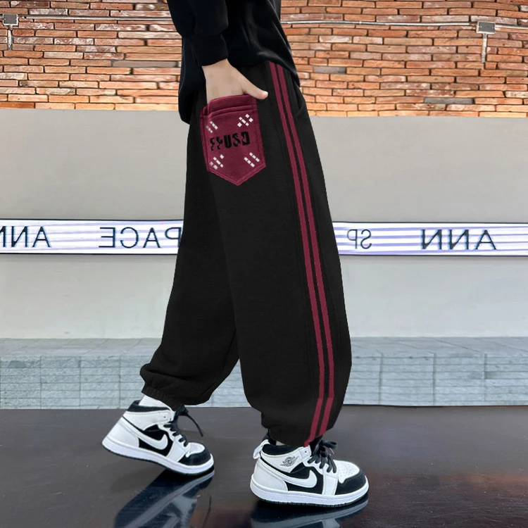 戴维【反季清仓】秋季2025新款春秋时尚儿童运动裤男女童宽松休闲长