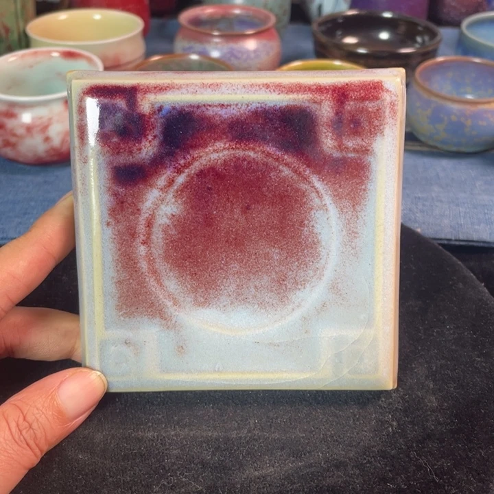 摆件钧瓷玉石釉壶承杯垫