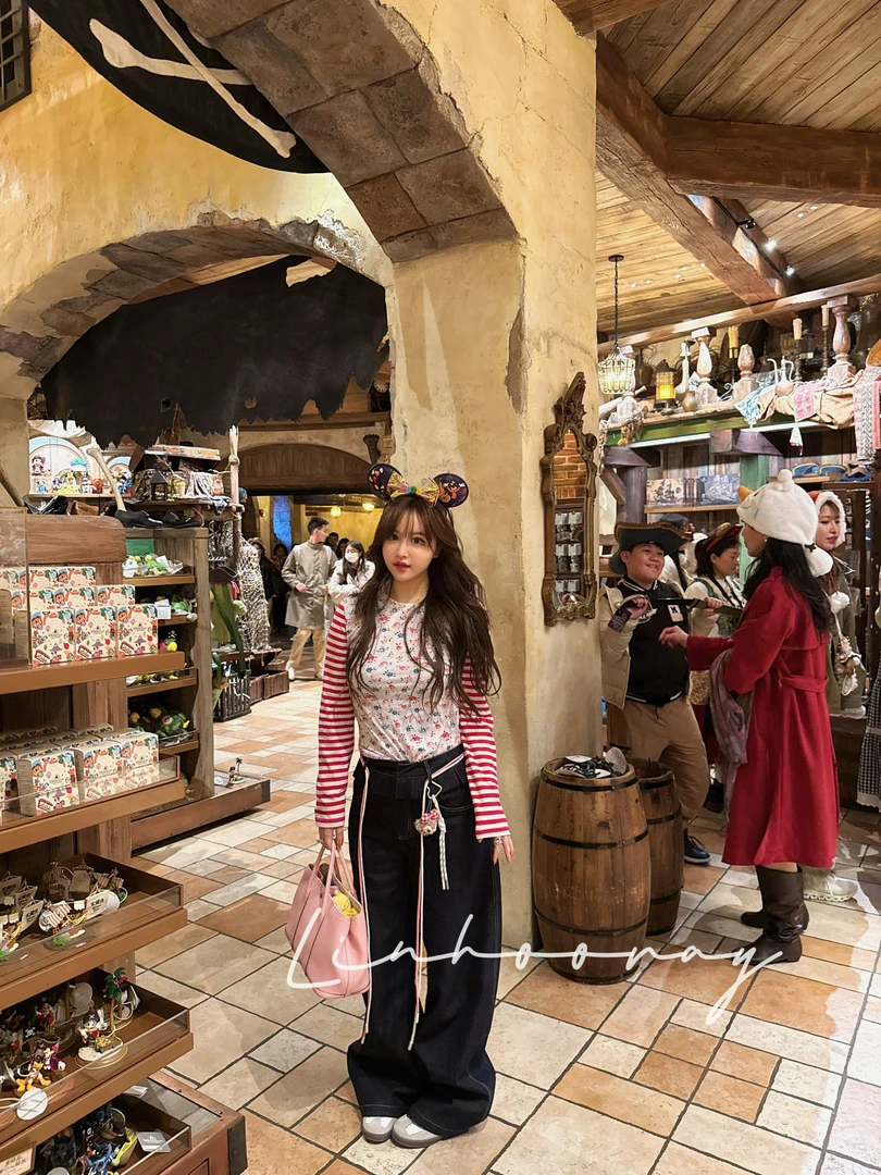 【sKycaptian】欧阳娜*同款蛋糕花边百搭宽松原牛牛仔裤#SK02337