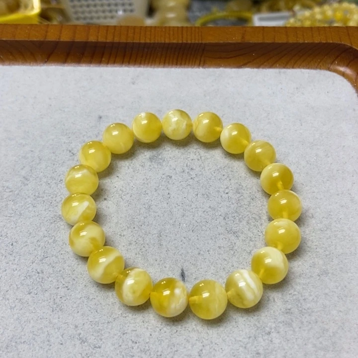 蜜蜡未镶嵌裸石手串